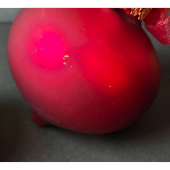 Frontgate Red Teardrop Glass Ornaments Set Of Four Matte Holiday Decor 4 Inch - Picture 5 of 7